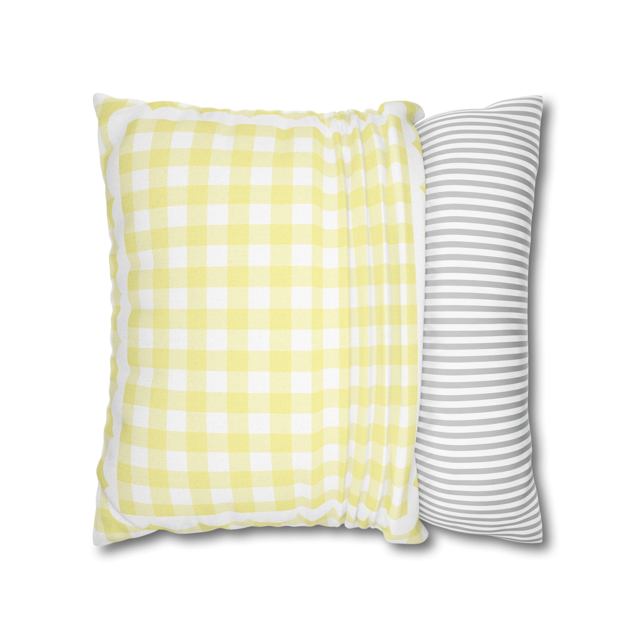 Yellow Pastel Gingham Classroom Pillow Cover | A Year In Pastel