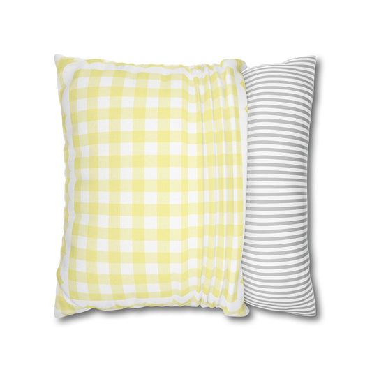 Yellow Pastel Gingham Classroom Pillow Cover | A Year In Pastel