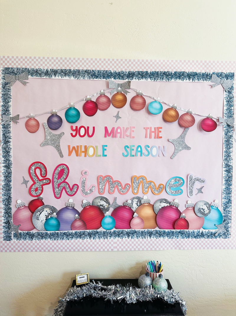 Classroom Christmas Bulletin Board and Door Decor Set