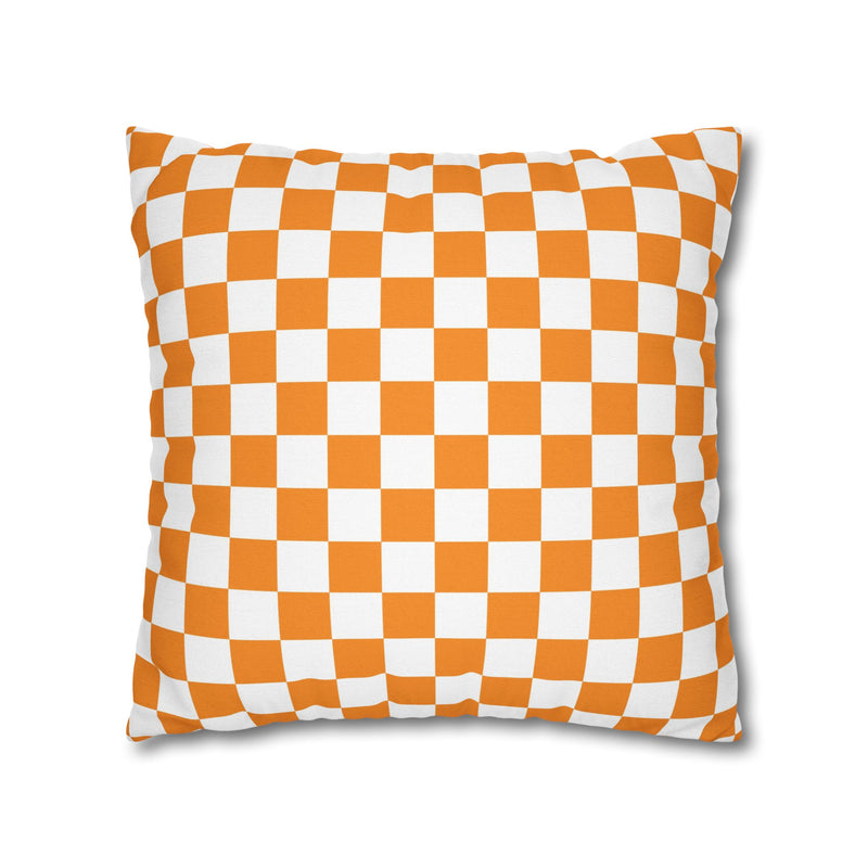 Orange Checkerboard Pillow Cover