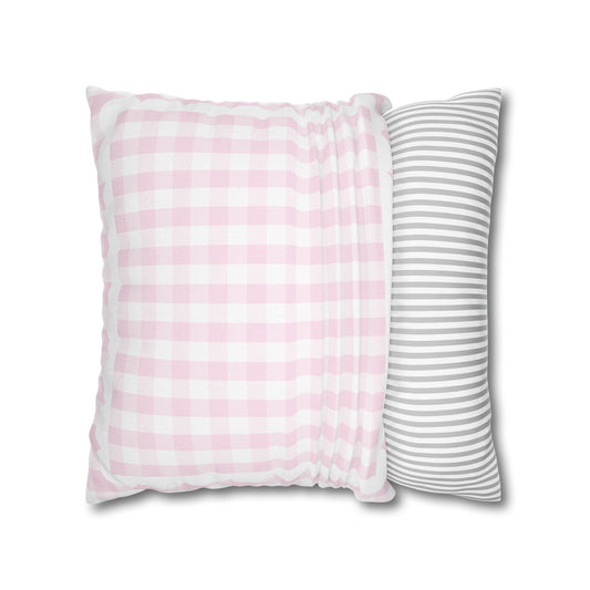 Petal Pink Gingham Classroom Pillow Cover | Miss Honey's Cottage Classroom