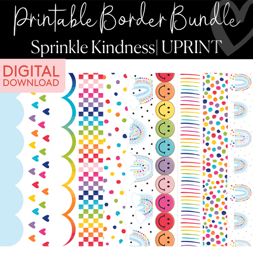 rainbow printable border bundle