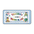 Load image into Gallery viewer, Teaching Is My Happy Place Blue Gingham Desk Mat | 90s Teacher
