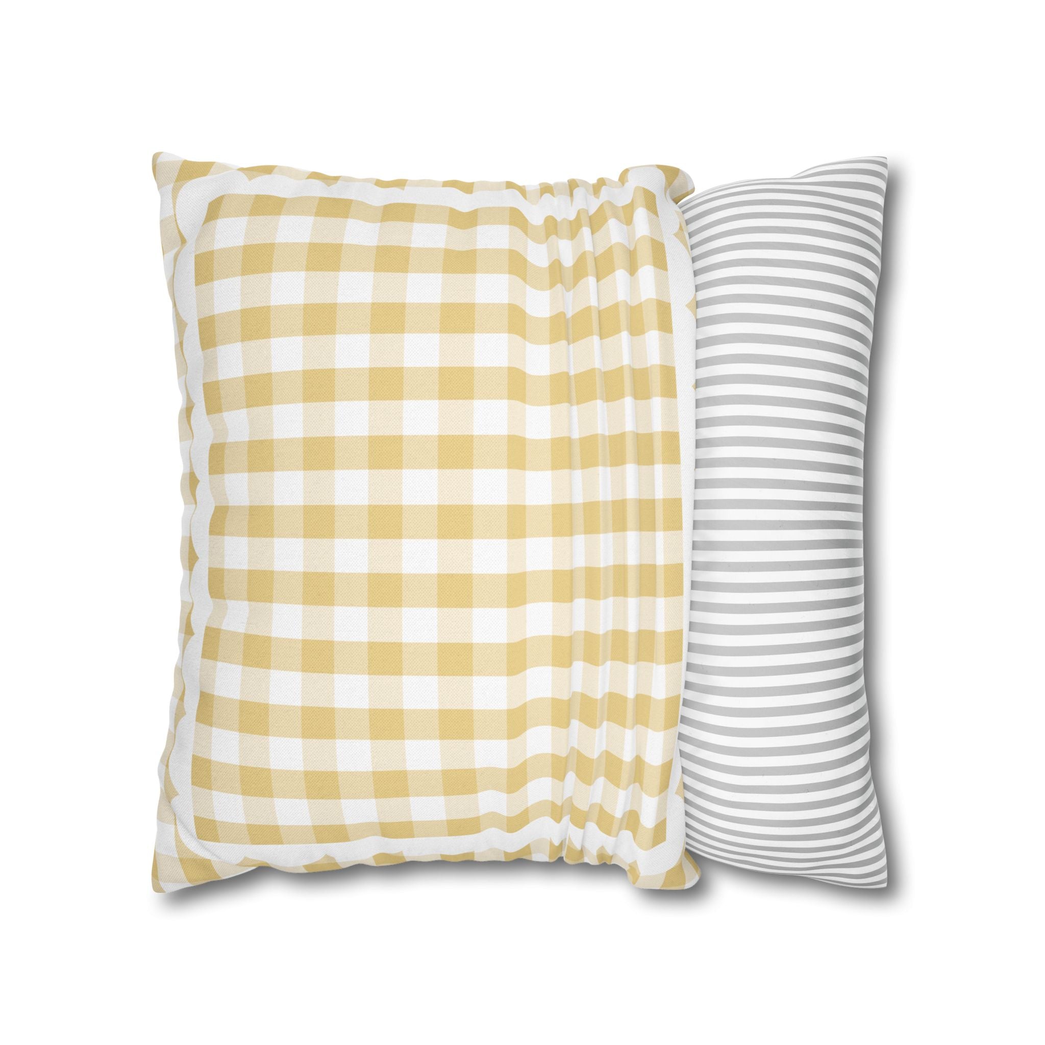 Buttered Popcorn Yellow Gingham Classroom Pillow Cover | Storybook Circus
