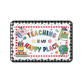 Load image into Gallery viewer, Teaching Is My Happy Place Black Gingham Desk Mat | 90s Teacher
