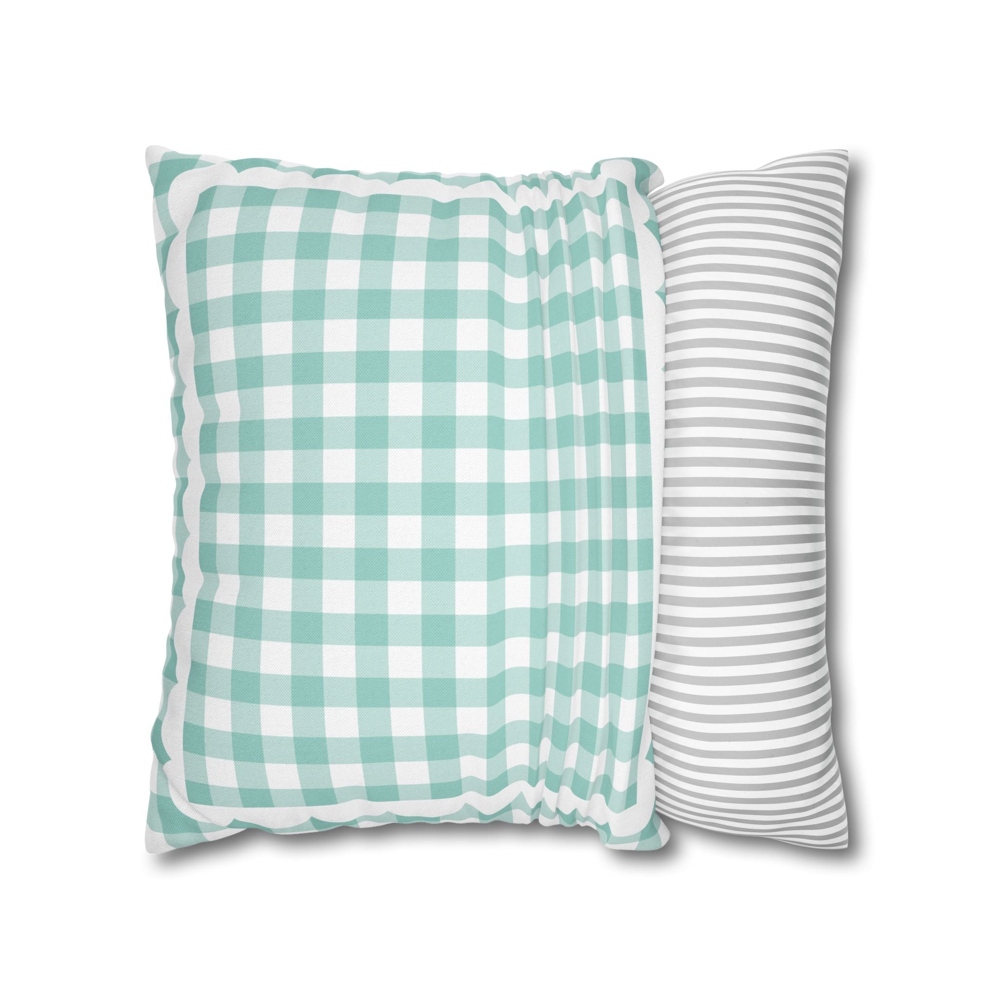 Mint Pastel Gingham Classroom Pillow Cover | A Year In Pastel