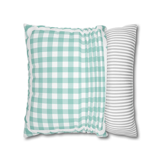 Mint Pastel Gingham Classroom Pillow Cover | A Year In Pastel