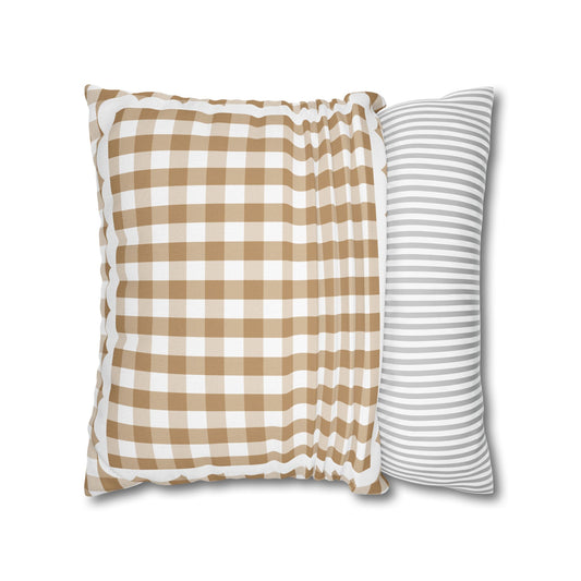 Root Beer Float Gingham Classroom Pillow Cover | Storybook Circus
