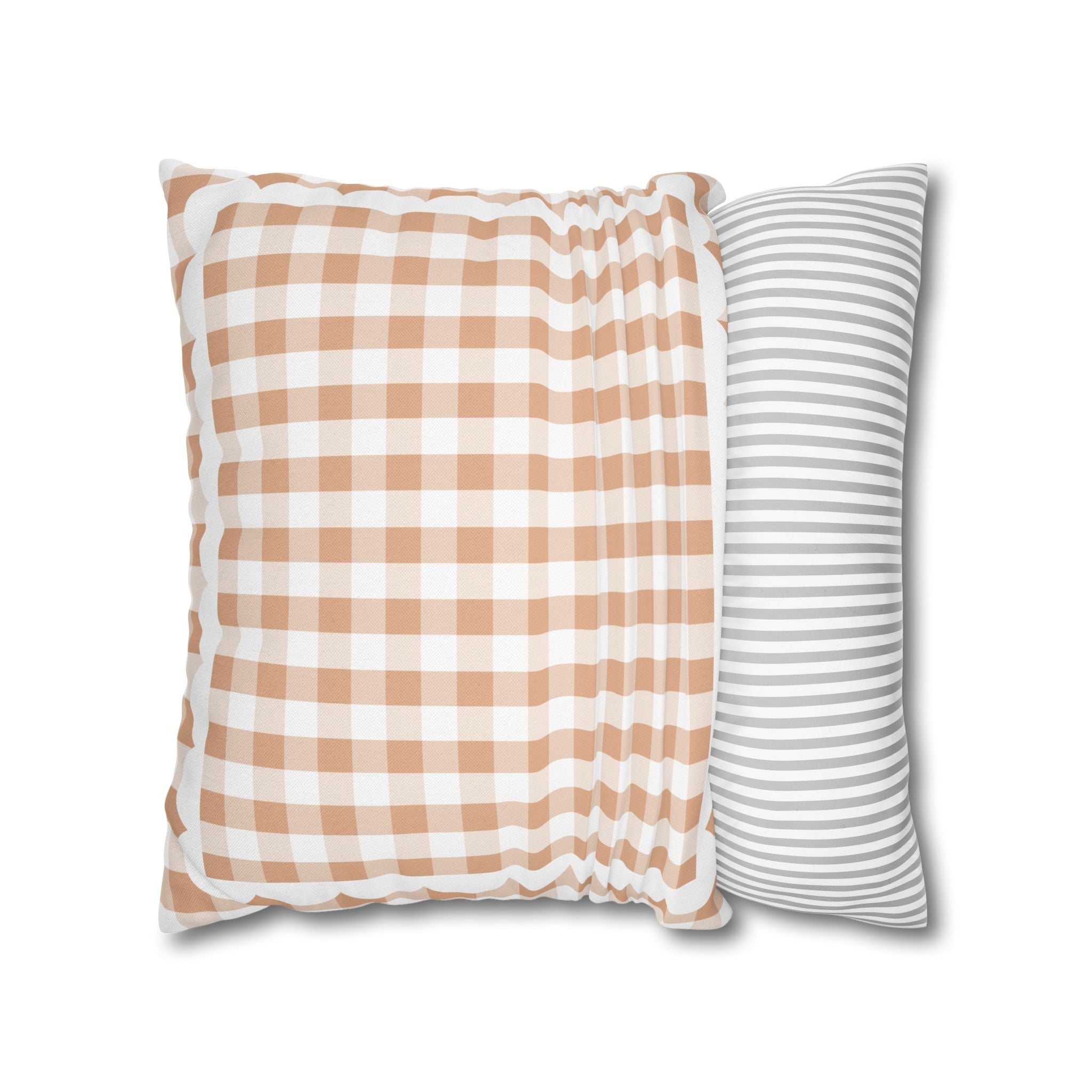 Warm Apricot Gingham Classroom Pillow Cover | Miss Honey's Cottage Classroom