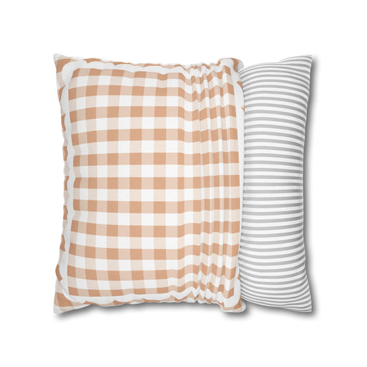 Warm Apricot Gingham Classroom Pillow Cover | Miss Honey's Cottage Classroom