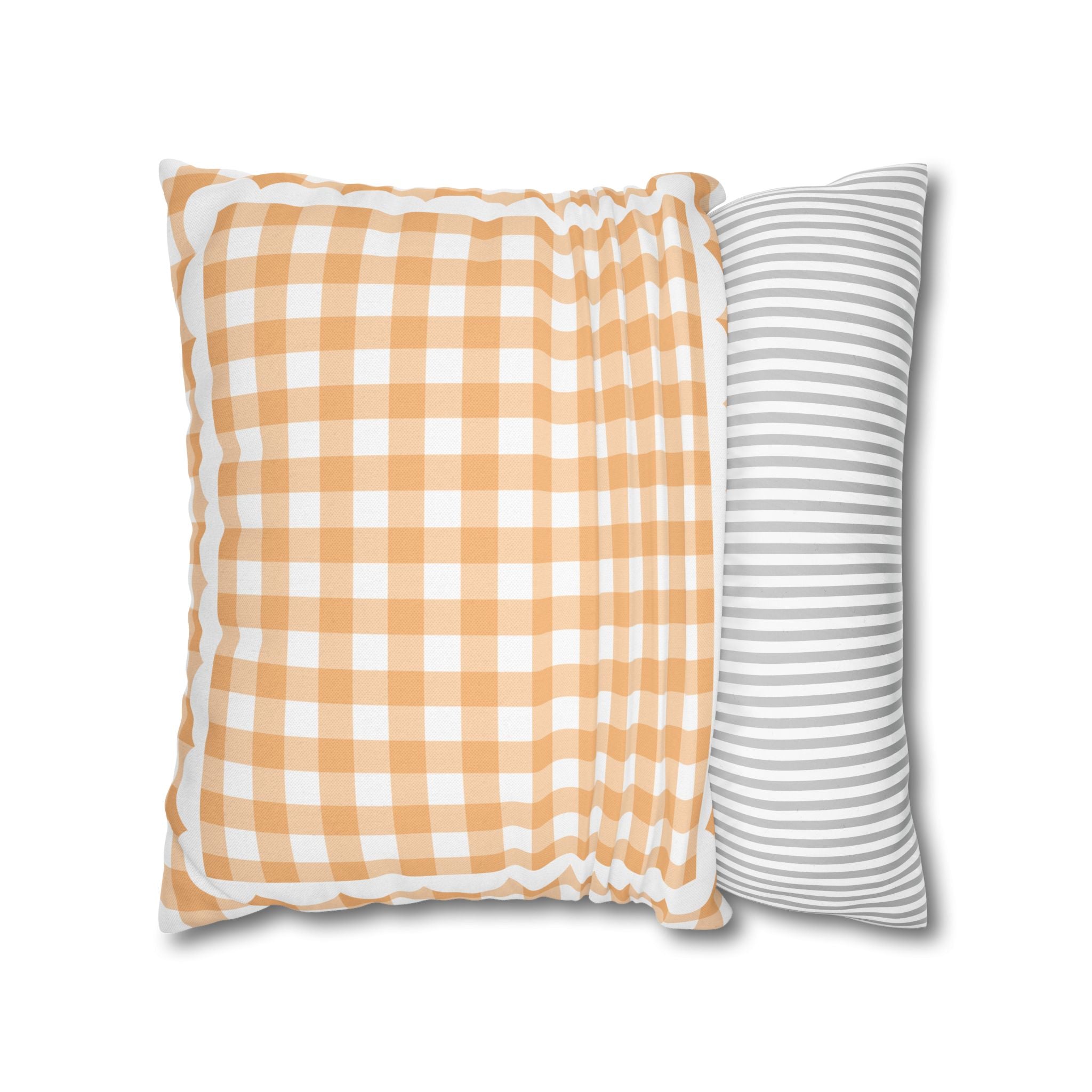 Orange Pastel Gingham Classroom Pillow Cover | A Year In Pastel