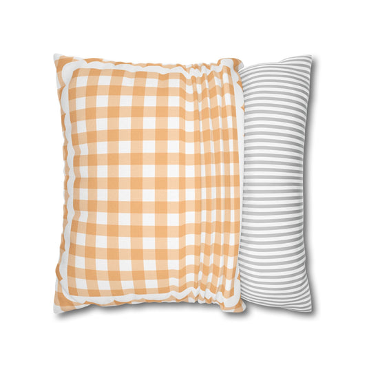 Orange Pastel Gingham Classroom Pillow Cover | A Year In Pastel