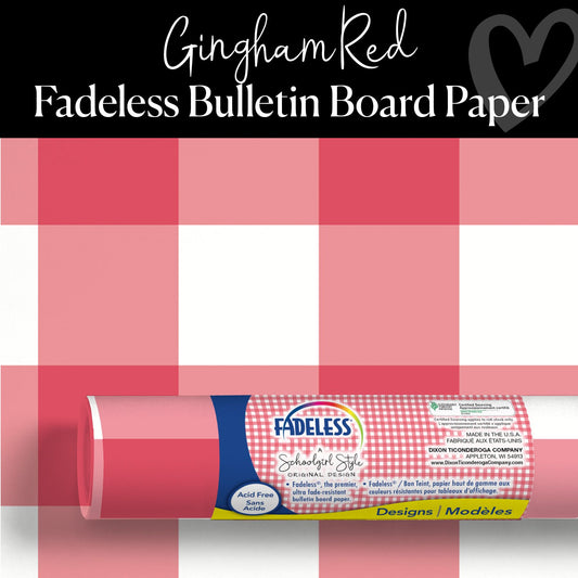 Red Gingham Bulletin Board Paper | Schoolgirl Style x Fadeless®
