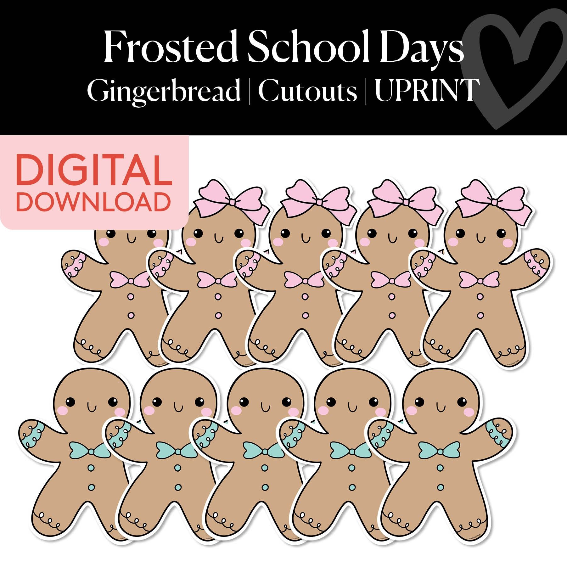 Printable Christmas Gingerbread Cutouts | Frosted School Days