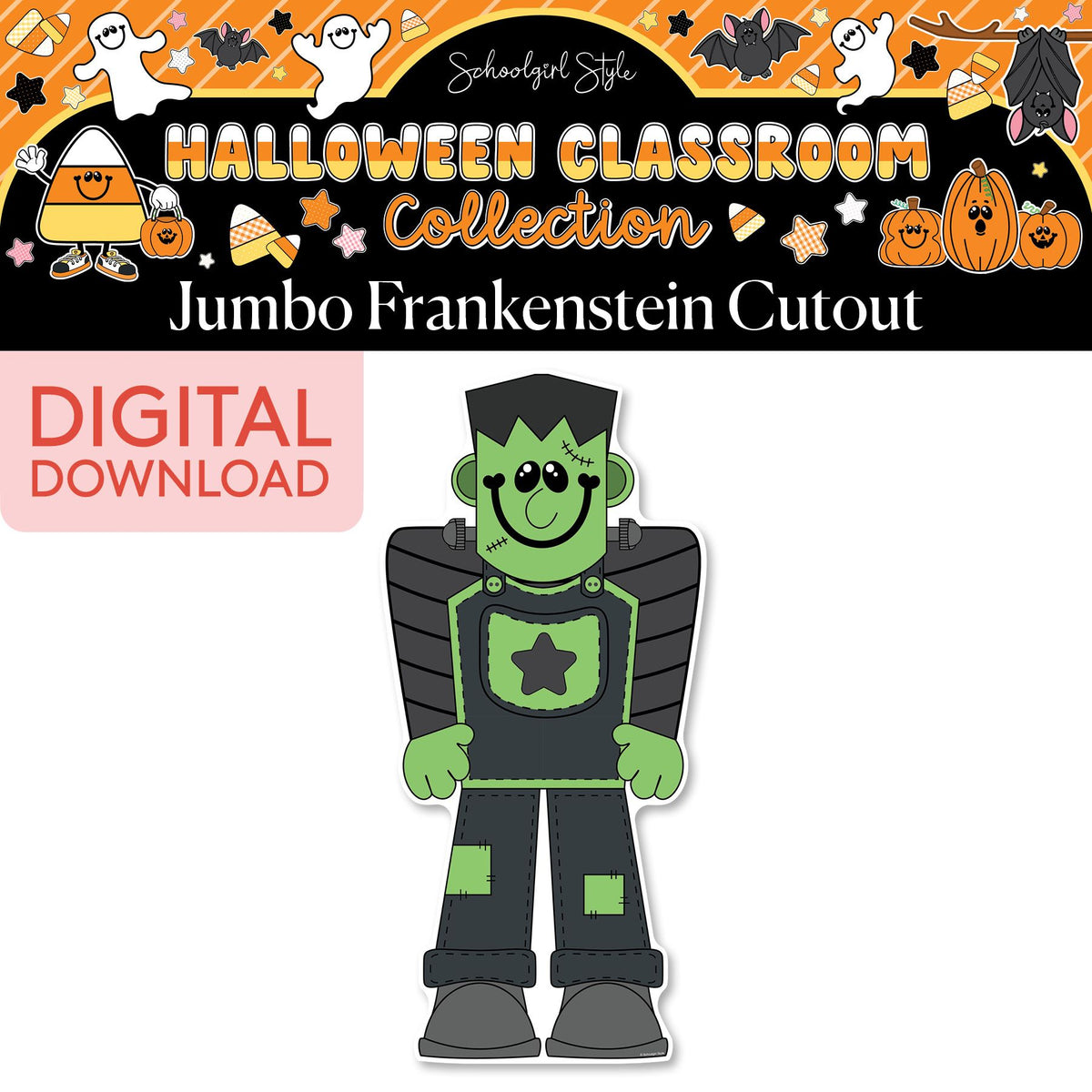 Printable Halloween Frankenstein Jumbo Cutouts | 90s Teacher