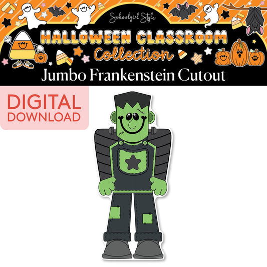 Printable Halloween Frankenstein Jumbo Cutouts | 90s Teacher