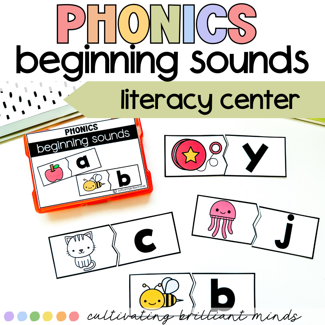 Back To School Beginning Sounds Phonics Center | Phonics Activities ...