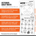 Load image into Gallery viewer, Printable Kindergarten October Daily Math
