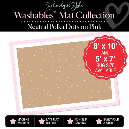 Tiny Dots Banner Backdrop with Pink Border Classroom Mat by Schoolgirl Style
