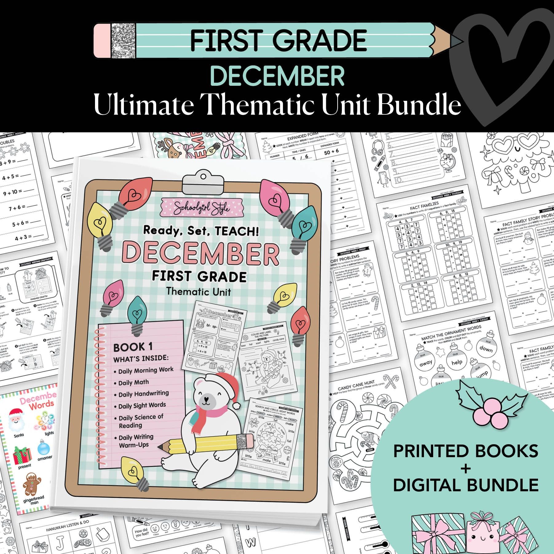 Ultimate First Grade December Thematic Unit Bundle