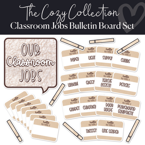 The Cozy Collection Classroom Jobs Bulletin Board Set