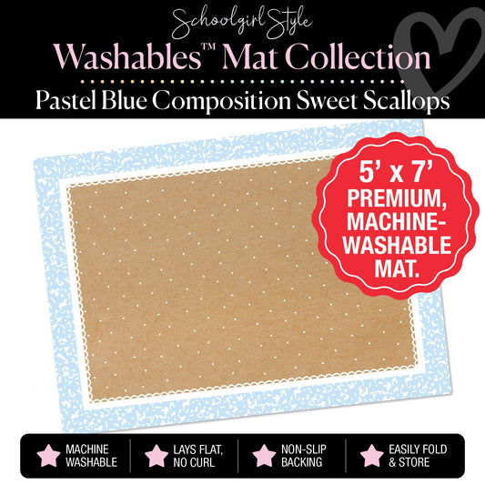 Pastel Blue Composition with Sweet Scallops Classroom Mat by Schoolgirl Style