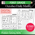 Load image into Gallery viewer, Printable First Grade October Daily Math Worksheets
