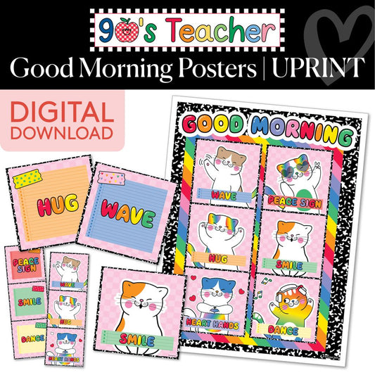 Printable Retro Good Morning Posters | 90s Teacher