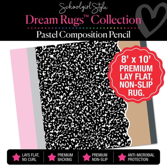 Pink Composition Pencil Classroom Rug by Schoolgirl Style