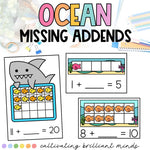 Ocean Missing Addends Math Center | 5, 10, and 20 Frames | End of the Year