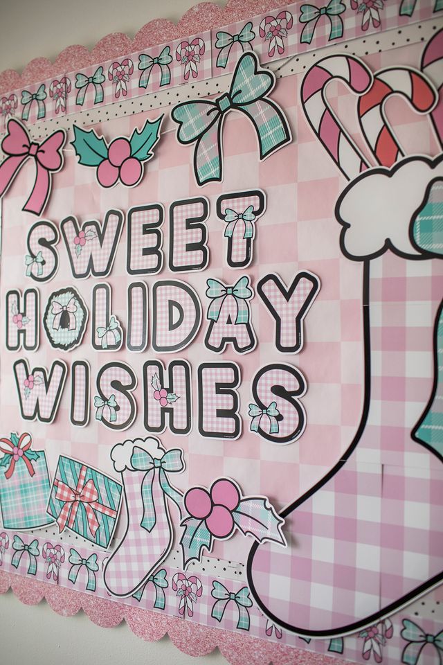  Printable Christmas Sweet Holiday Wishes Bulletin Board Set | Frosted School Days