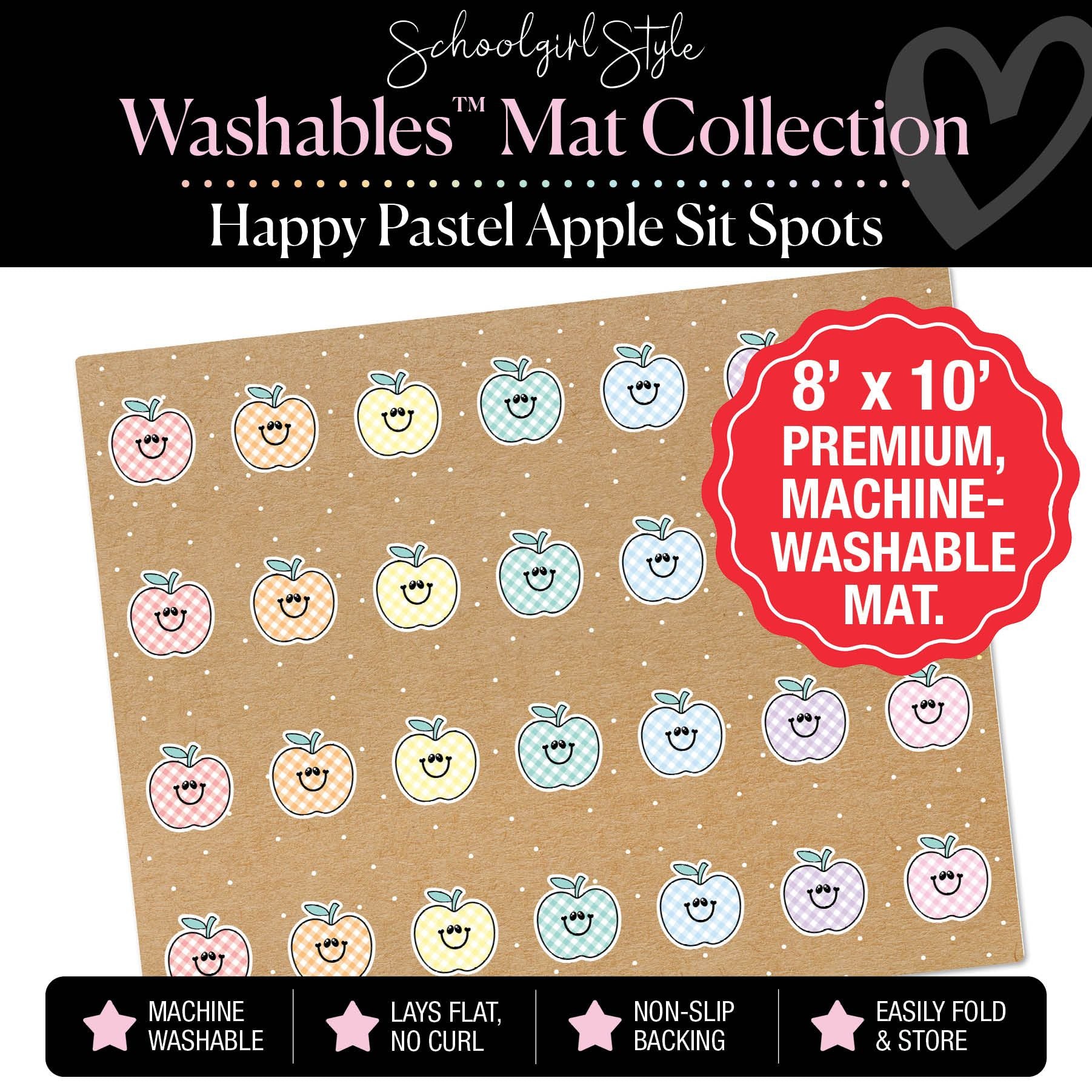 Happy Pastel Apple Sit Spots Classroom Mat by Schoolgirl Style