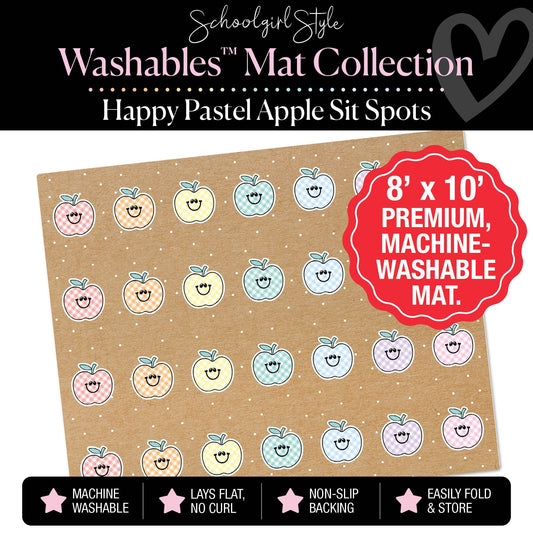 Happy Pastel Apple Sit Spots Classroom Mat by Schoolgirl Style