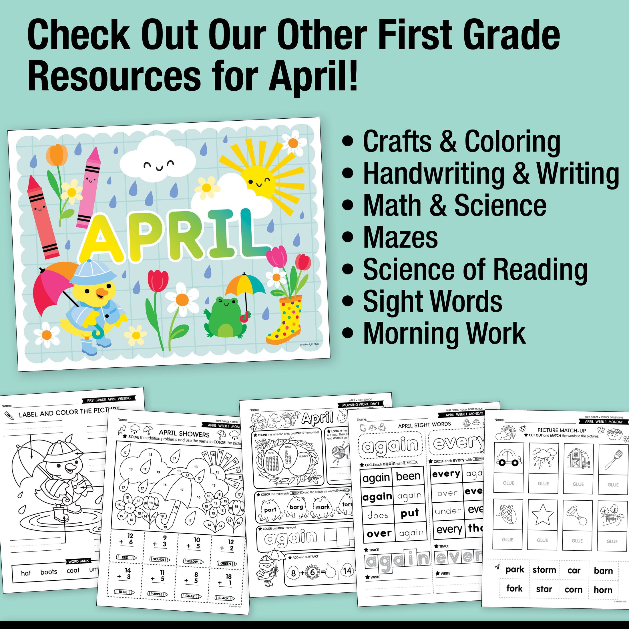 Printable First Grade April Daily Reading