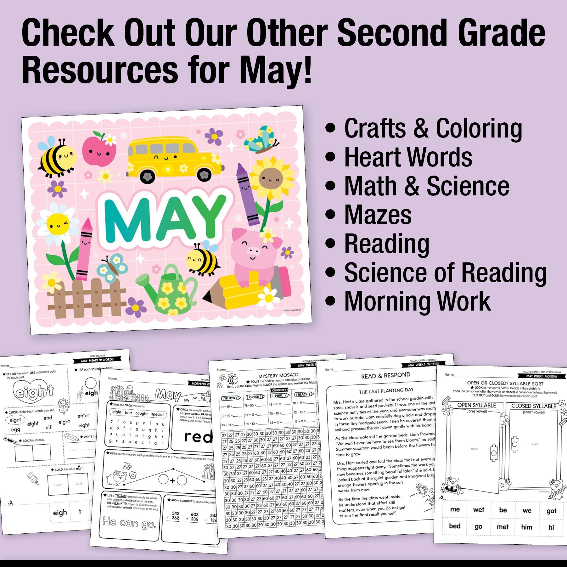 Printable Second Grade May Daily Writing Warm Ups