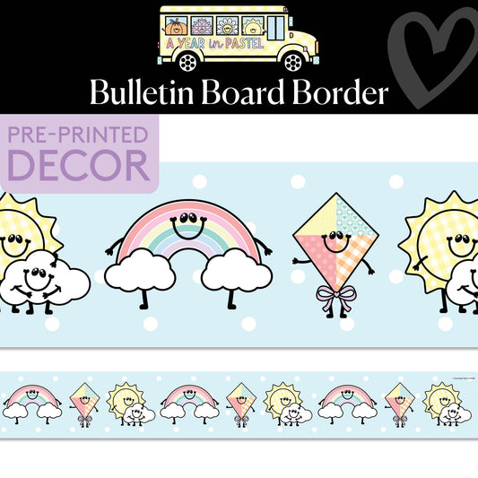Rainbow Playdate Bulletin Board Border | A Year In Pastel