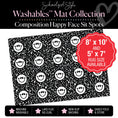 Load image into Gallery viewer, Black and White Happy Faces Sit Spot on Composition Classroom Mat by Schoolgirl Style
