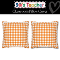 Load image into Gallery viewer, Orange Gingham Classroom Pillow Cover | 90s Teacher
