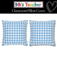 Load image into Gallery viewer, Light Blue Gingham Classroom Pillow Cover | 90s Teacher

