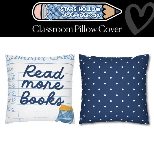 Read More Books Classroom Pillow Cover | Stars Hollow Schoolhouse
