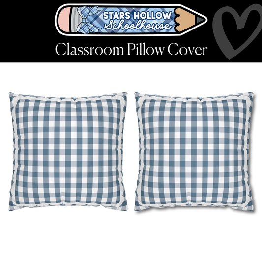 Navy Blue Gingham Classroom Pillow Cover | Stars Hollow Schoolhouse