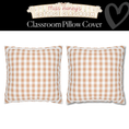 Load image into Gallery viewer, Warm Apricot Gingham Classroom Pillow Cover | Miss Honey's Cottage Classroom
