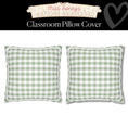 Load image into Gallery viewer, Eucalyptus Gingham Classroom Pillow Cover | Miss Honey's Cottage Classroom
