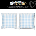 Load image into Gallery viewer, Blue Cotton Candy Gingham Classroom Pillow Cover | Storybook Circus
