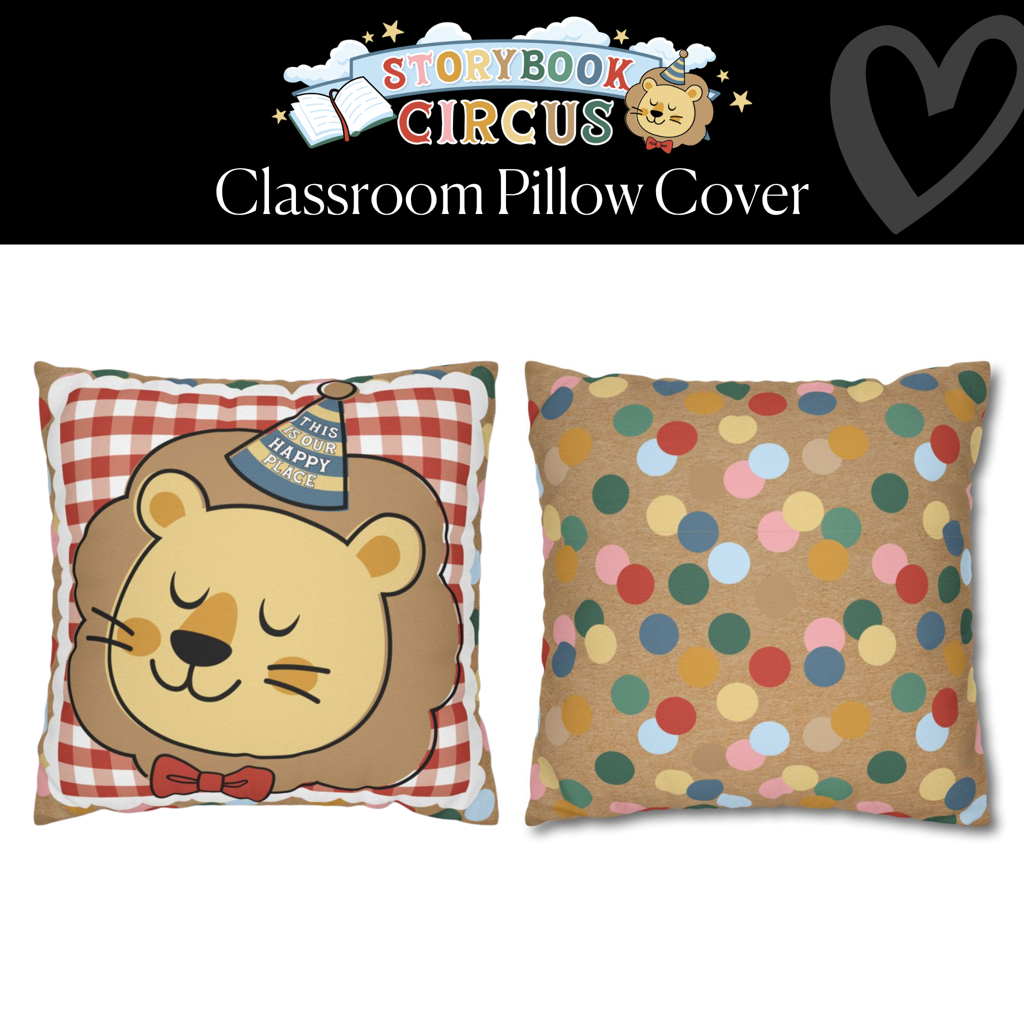 Vintage Circus Lion Classroom Pillow Cover | Storybook Circus