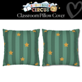 Load image into Gallery viewer, Emerald Big Top Star Stripe Classroom Pillow Cover | Storybook Circus
