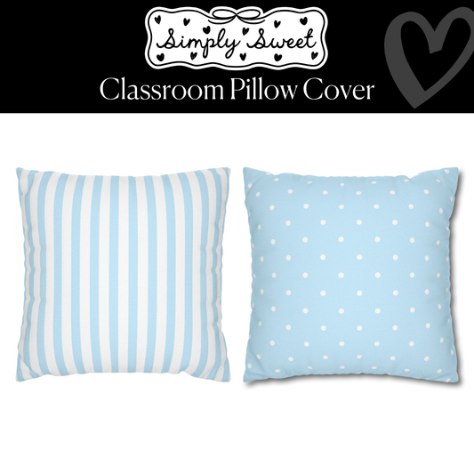 Classic Blue Stripe Classroom Pillow Cover | Simply Sweet
