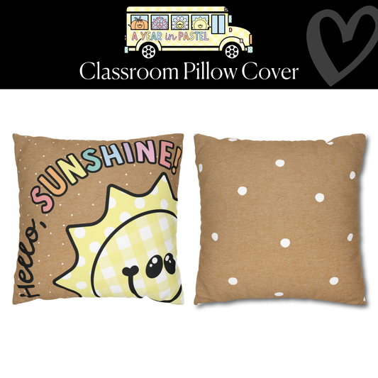 Hello Sunshine Craft Polka Dot Classroom Pillow Cover | A Year In Pastel