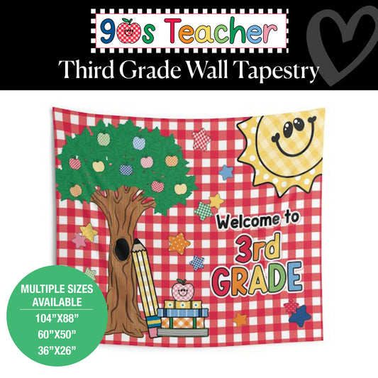Welcome to 3rd Grade Classroom Wall Tapestry | 90s Teacher