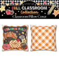 Load image into Gallery viewer, Welcome Fall Orange Gingham Classroom Pillow Cover | 90s Teacher
